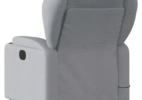 Fotoliu de masaj rabatabil, gri deschis, textil - 5/5