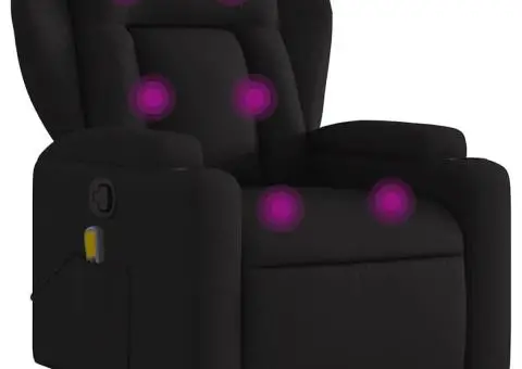 Fotoliu de masaj rabatabil, negru, material textil - 2/5