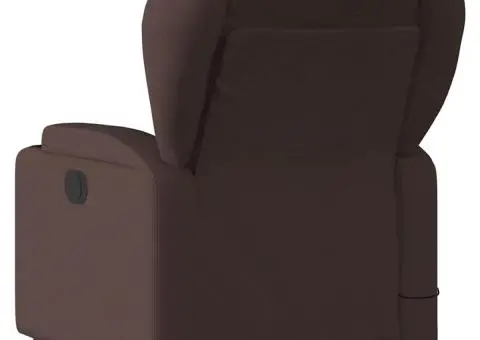 Fotoliu de masaj rabatabil, maro închis, material textil - 4/5
