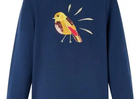 Tricou cu mâneci lungi pentru copii bleumarin 128 - 1/5