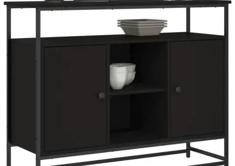 Servantă, negru, 100x35x80 cm, lemn prelucrat - 3/5