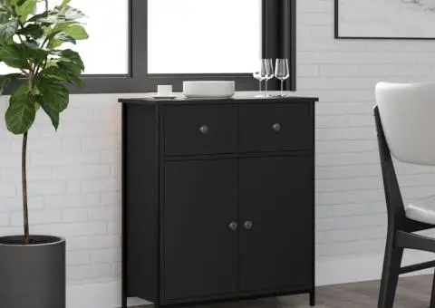 Servantă, negru, 70x30x80 cm, lemn prelucrat - 1/5