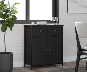 vidaXL Servantă, negru, 70x30x80 cm, lemn prelucrat
