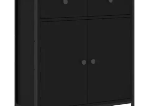 Servantă, negru, 70x30x80 cm, lemn prelucrat - 2/5