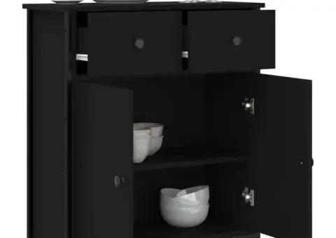 Servantă, negru, 70x30x80 cm, lemn prelucrat - 4/5