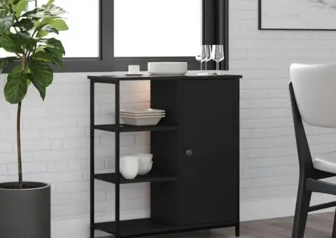 Servantă, negru, 70x30x80 cm, lemn prelucrat - 1/5
