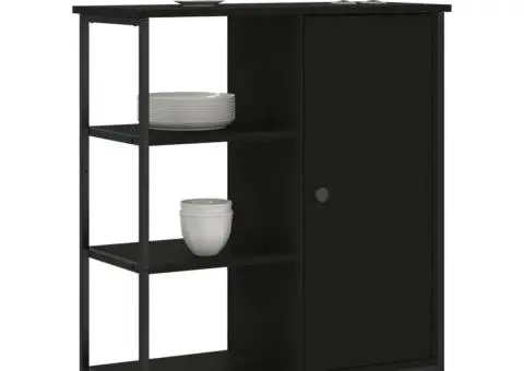 Servantă, negru, 70x30x80 cm, lemn prelucrat - 3/5