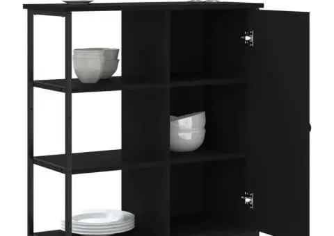 Servantă, negru, 70x30x80 cm, lemn prelucrat - 4/5