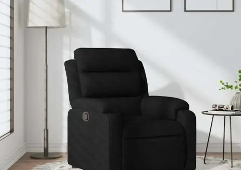 Fotoliu rabatabil, negru, material textil - 1/5