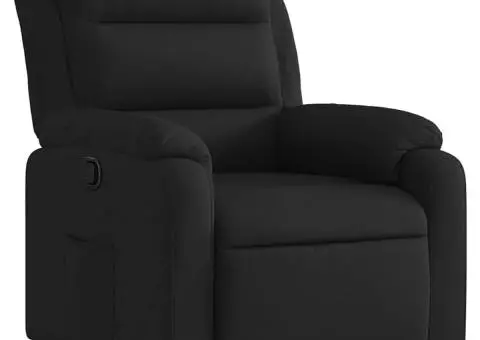 Fotoliu rabatabil, negru, material textil - 2/5