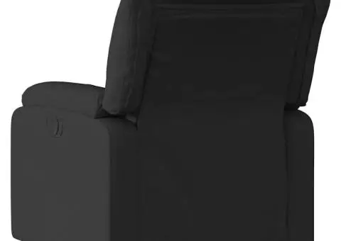 Fotoliu rabatabil, negru, material textil - 3/5