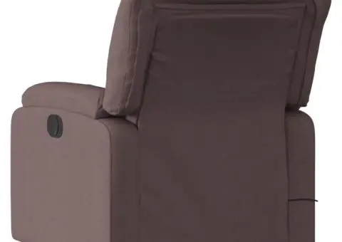 Fotoliu de masaj rabatabil, maro închis, material textil - 4/5