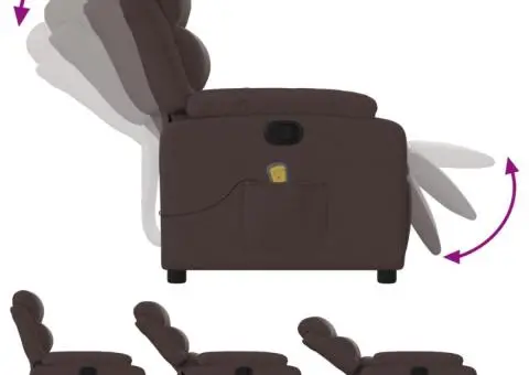 Fotoliu de masaj rabatabil, maro închis, material textil - 5/5