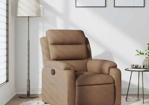 Fotoliu rabatabil, maro, material textil - 1/5