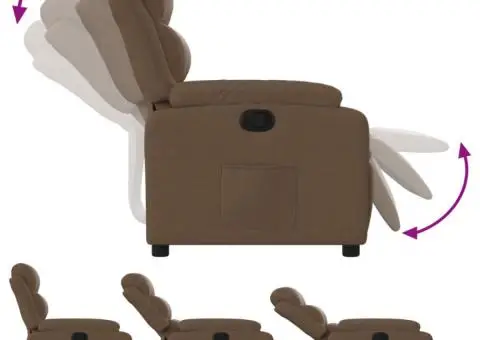 Fotoliu rabatabil, maro, material textil - 4/5