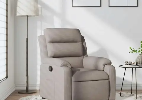 Fotoliu rabatabil, gri taupe, material textil - 1/5