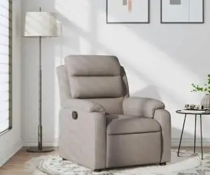 vidaXL Fotoliu rabatabil, gri taupe, material textil