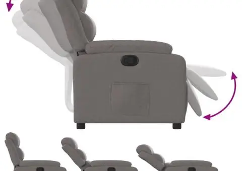 Fotoliu rabatabil, gri taupe, material textil - 4/5