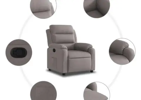 Fotoliu rabatabil, gri taupe, material textil - 5/5