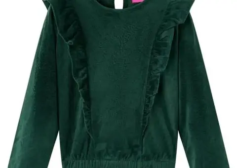 Bluză pentru copii cu volane verde închis 92 - 1/5