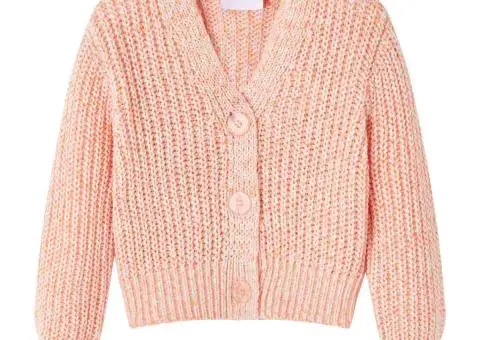 Cardigan copii tricotat roz combinat 128 - 1/5