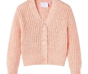 Cardigan copii tricotat roz combinat 128