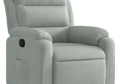 Fotoliu rabatabil, gri deschis, catifea - 2/5