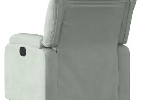 Fotoliu rabatabil, gri deschis, catifea - 3/5