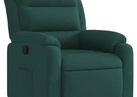 Fotoliu rabatabil, verde închis, catifea - 2/5
