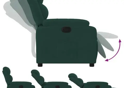 Fotoliu rabatabil, verde închis, catifea - 4/5