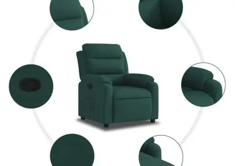 Fotoliu rabatabil, verde închis, catifea - 5/5