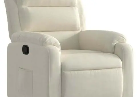 Fotoliu rabatabil, crem, catifea - 2/5