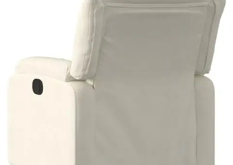 Fotoliu rabatabil, crem, catifea - 3/5