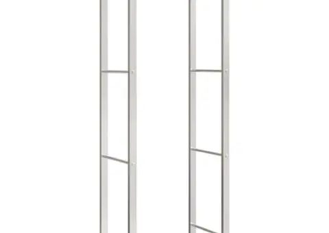 Suport pentru lemne de foc, 50x28x132 cm, oțel inoxidabil - 2/5