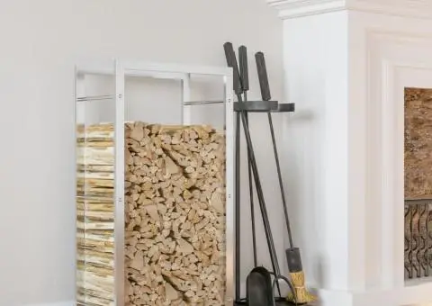 Suport pentru lemne de foc, 80x28x154 cm, oțel inoxidabil - 1/5