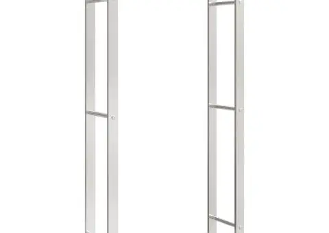 Suport pentru lemne de foc, 80x28x154 cm, oțel inoxidabil - 2/5