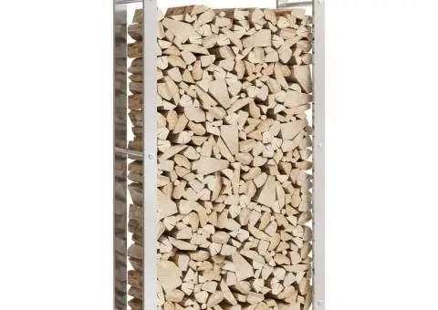 Suport pentru lemne de foc, 80x28x154 cm, oțel inoxidabil - 3/5