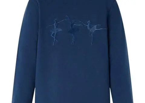 Tricou pentru copii cu mâneci lungi, bleumarin, 116 - 1/5