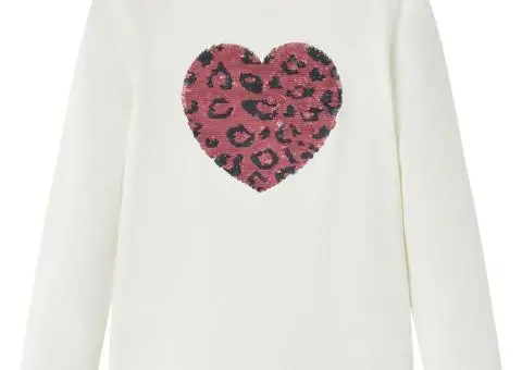 Tricou pentru copii cu mâneci lungi, ecru 116 - 1/5