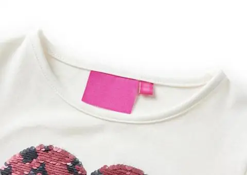 Tricou pentru copii cu mâneci lungi, ecru 116 - 3/5