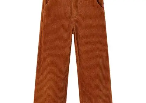 Pantaloni copii din velur, coniac, 116 - 1/5