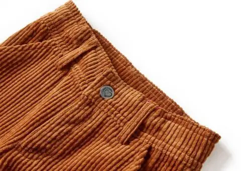 Pantaloni copii din velur, coniac, 116 - 3/5