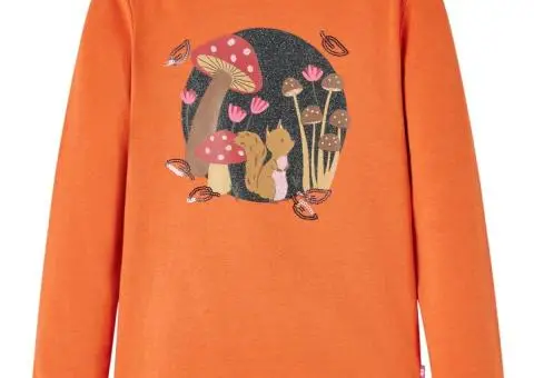 Tricou pentru copii cu mâneci lungi, portocaliu ars, 116 - 1/5