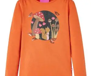 Tricou pentru copii cu mâneci lungi, portocaliu ars, 116