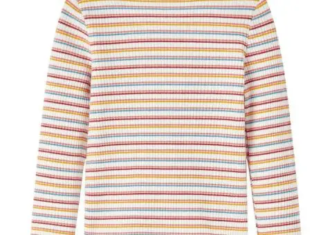 Tricou de copii cu mâneci lungi, ecru, 104 - 1/5