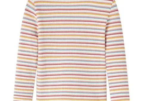 Tricou de copii cu mâneci lungi, ecru, 104 - 2/5