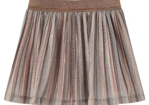 Fusta plisată pentru copii cu sclipici, maro și roz, 116 - 1/5