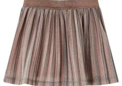 Fusta plisată pentru copii cu sclipici, maro și roz, 116 - 2/5