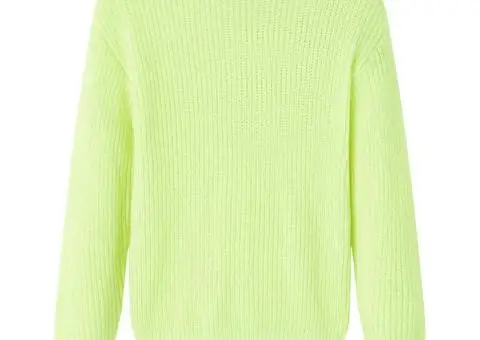 Pulover pentru copii tricotat, galben neon, 116 - 1/5