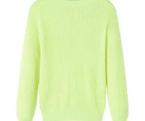 Pulover pentru copii tricotat, galben neon, 116